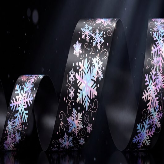 Luxury Holographic Snowflake Christmas Collection Satinband