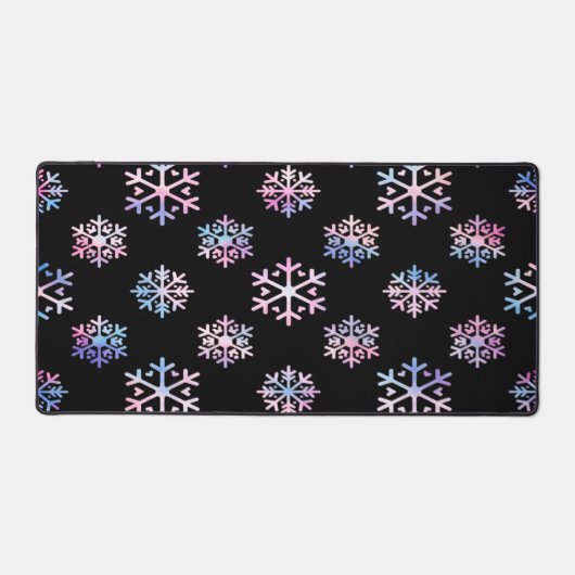 Luxury Holographic Snowflake Christmas Collection Schreibtischunterlage (Vorderseite)