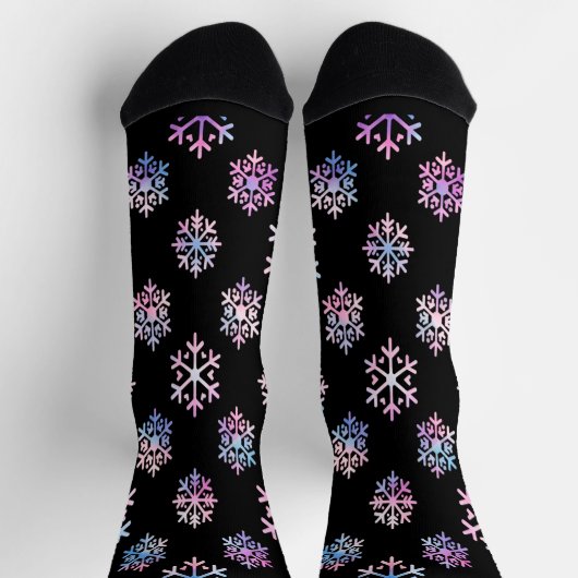 Luxury Holographic Snowflake Christmas Collection Socken (Oben)