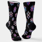 Luxury Holographic Snowflake Christmas Collection Socken (Gewinkelt)