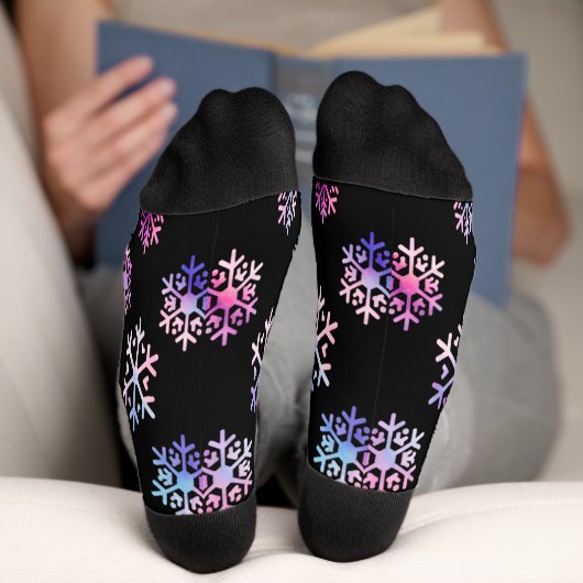 Luxury Holographic Snowflake Christmas Collection Socken (Unterseite)