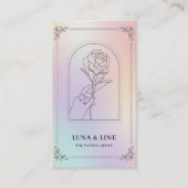 Luxury Holographic Tattoo Artist Card with QR Code Visitenkarte (Vorderseite)