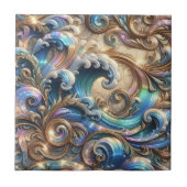 Luxury Home | Rainbow Coastal Ocean Waves Fliese (Vorderseite)