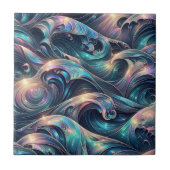 Luxury Home | Rainbow Coastal Ocean Waves Fliese (Vorderseite)