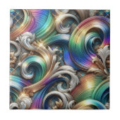 Luxury Home | Rainbow Coastal Ocean Waves Fliese (Vorderseite)