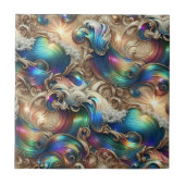 Luxury Home | Rainbow Coastal Ocean Waves Fliese (Vorderseite)