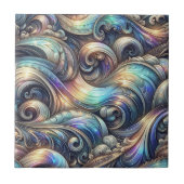 Luxury Home | Rainbow Coastal Ocean Waves Fliese (Vorderseite)