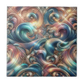 Luxury Home | Rainbow Coastal Ocean Waves Fliese (Vorderseite)