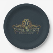 Luxury Hotel Branding Mit Monogramm Pappteller (Vorderseite)