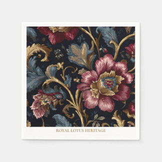Luxury Indian Floral Paper Napkins Vintage Royal  Serviette