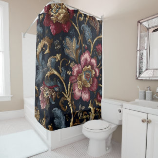 Luxury Indian Floral Shower Curtain Vintage Royal  Duschvorhang