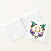Luxury Initial O Monogram Hummingbird Jeweled Notizblock (Innenseite)