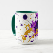 Luxury Ink & Gold Leaf Personalized Tasse (Vorderseite Links)