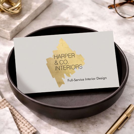 Luxury Interior Designer Gold Abstract Logo Visitenkarte