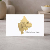 Luxury Interior Designer Gold Abstract Logo White Visitenkarte