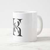 Luxury Interlocking Initials Monogram Elegant Seri Jumbo-Tasse (Vorderseite Rechts)
