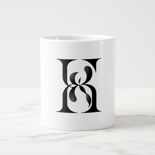 Luxury Interlocking Initials Monogram Elegant Seri Jumbo-Tasse (Vorderseite)