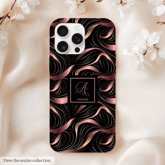 Luxury iPhone 14 Case Modern Rose Gold Metallic