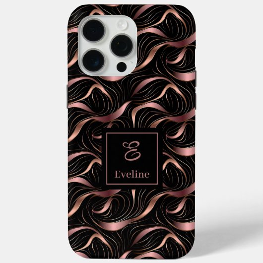 Luxury iPhone 14 Case Modern Rose Gold Metallic (Rückseite)