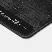 Luxury Iridescent black stripes white sparkles Schreibtischunterlage (Ecke)