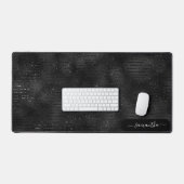 Luxury Iridescent black stripes white sparkles Schreibtischunterlage (Tastatur & Maus)