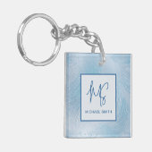 Luxury Iridescent Blue Gradient Schlüsselanhänger (Vorderseite links)