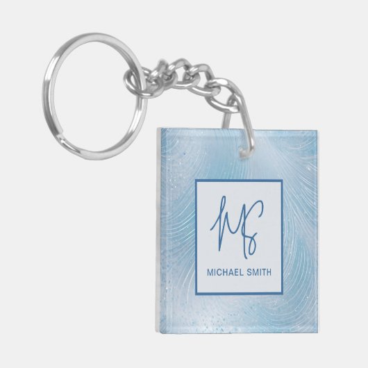 Luxury Iridescent Blue Gradient Schlüsselanhänger (Vorderseite links)