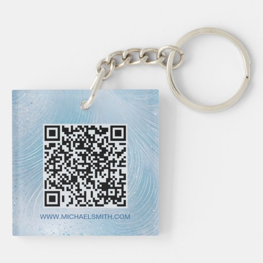 Luxury Iridescent Blue Gradient Schlüsselanhänger (Rückseite)