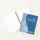Luxury Iridescent Blue Gradient Spiral Notebook Notizblock (Innenseite)