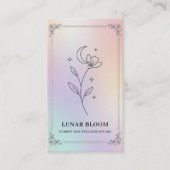 Luxury Iridescent Holographic Floral QR Code  Visitenkarte (Vorderseite)