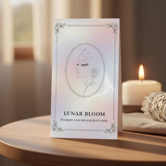 Luxury Iridescent with QR Code Holographic Visitenkarte