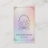 Luxury Iridescent Yoga Teacher Holographic Visitenkarte (Vorderseite)