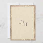 Luxury ivory gold glitter lace flora Save the Date Einladung (Rückseite)