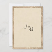 Luxury ivory gold glitter lace floral Wedding Einladung (Rückseite)