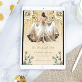 Luxury Ivory Gold Quinceñera Einladung