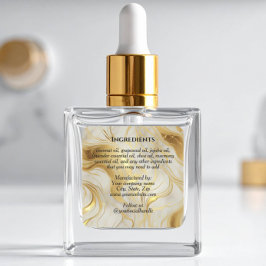 Luxury Ivory Marble & Gold Foil Ingredients Label Quadratischer Aufkleber