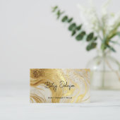 Luxury Ivory Marble Gold Glitter Appointment Card Visitenkarte (Stehend Vorderseite)