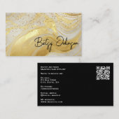 Luxury Ivory Marble & Gold Glitter Business Card Visitenkarte (Vorne/Hinten)