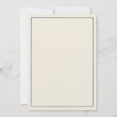 Luxury ivory navy blue gold floral Save the Date Einladung (Rückseite)