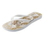 Luxury Ivory und Gold Palm Bride Badesandalen (Schrägansicht)
