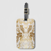 Luxury Ivory und Gold Palm Bride Gepäckanhänger (Vorderseite Vertikal)