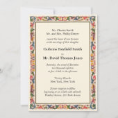 Luxury Ivory White Floral Arabesque Hochzeit Einladung (Vorderseite)