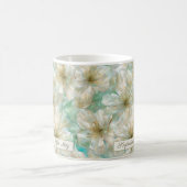 Luxury Jasmine Golden Sage Green Floral Script  Kaffeetasse (Mittel)