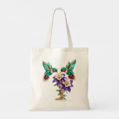 Luxury Jeweled Hummingbird Monogram B Wedding Tote Tragetasche (Rückseite)