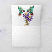 Luxury Jeweled Hummingbird Monogram L Wedding Dankeskarte (Innenseite)