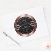 Luxury Jewels Logo "Wine Red Black Product Labels" Runder Aufkleber (Umschlag)