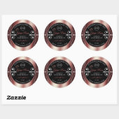 Luxury Jewels Logo "Wine Red Black Product Labels" Runder Aufkleber (Blatt)