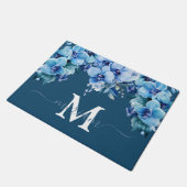 Luxury Kitchen Floor Mat: Blue Orchids Blume Fußmatte (Schrägansicht)