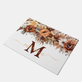 Luxury Kitchen Floor Mat: Brown Boho Blume Fußmatte (Schrägansicht)