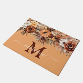 Luxury Kitchen Floor Mat: Brown Boho Blume Fußmatte (Schrägansicht)